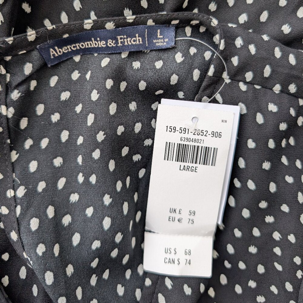 Abercrombie NWT Long Sleeve V-Neck Faux Wrap Mini Dress Size L - Picture 4 of 6
